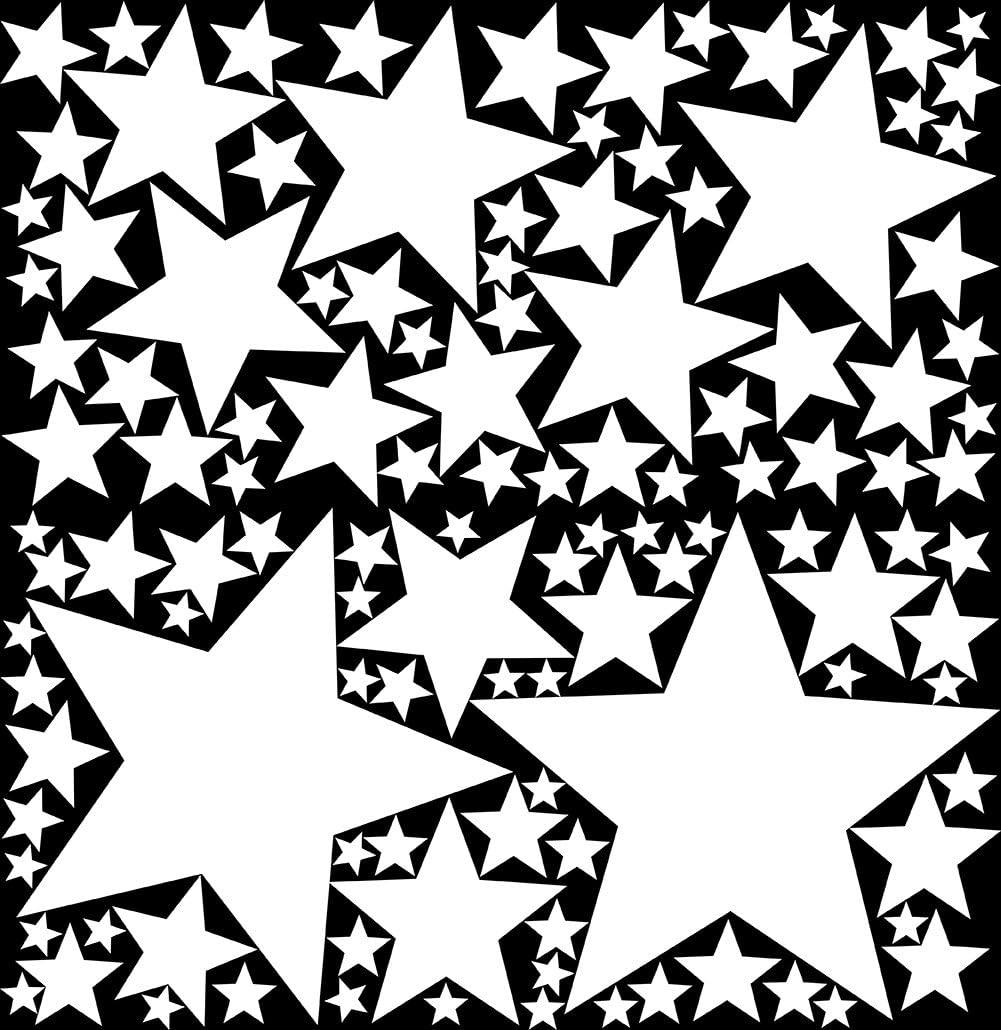 119 Peel & Stick Removable Wall Decals Stars, White