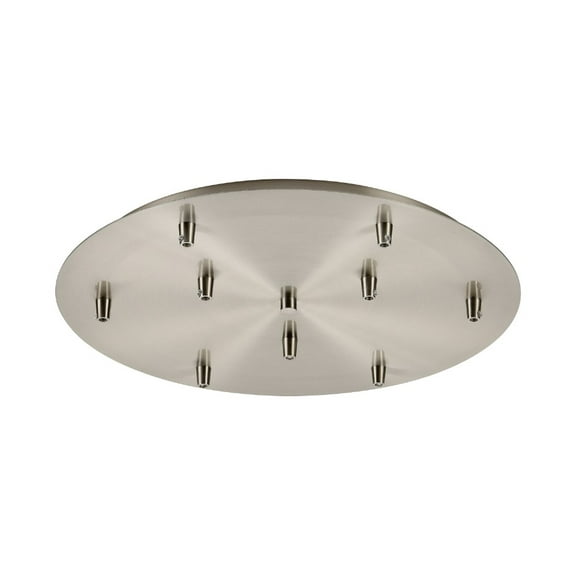 119-SN-Innovations Lighting-Custom Cord-9 Light Round Multi Port Canopy in Transitional Style-17.75 Inches Wide by 1.63 Inches High Satin Nickel