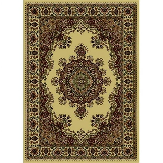 1191-2223-IVORY Castello Rectangular Ivory Traditional Italy Area Rug, 9 ft. 10 in. W x 12 ft. 10 in. H