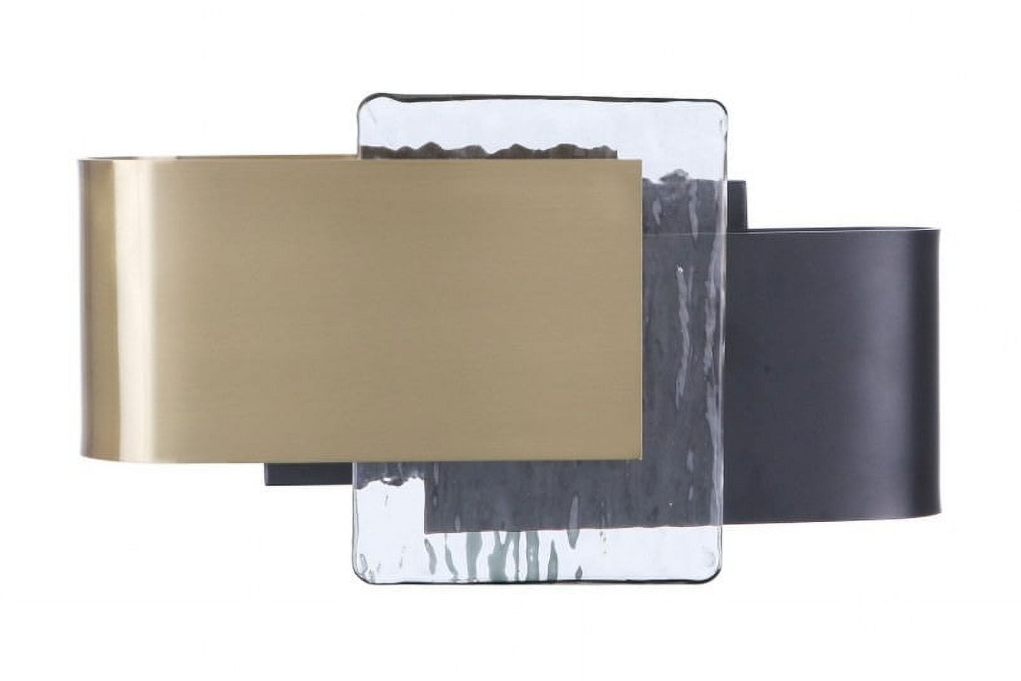 Harmony Flat Black and Satin Brass LED Wall Sconce