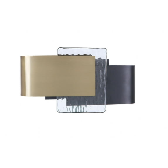 11912FBSB-LED Craftmade Lighting Harmony - 11.5 Inch 10W LED Wall Sconce-Flat Black/Satin Brass Finish