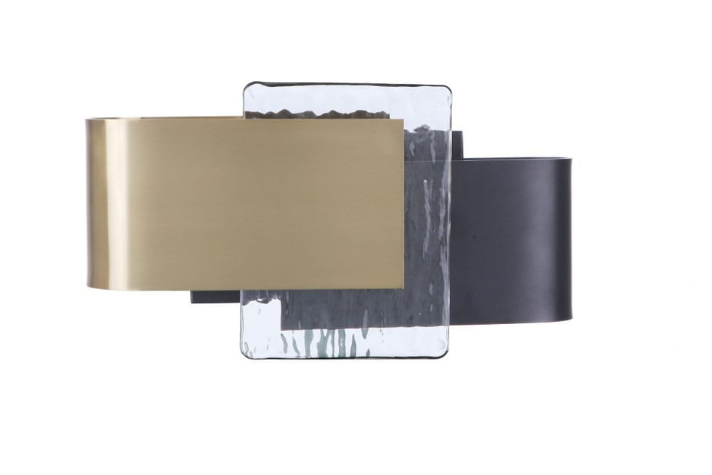 Harmony Flat Black and Satin Brass LED Wall Sconce
