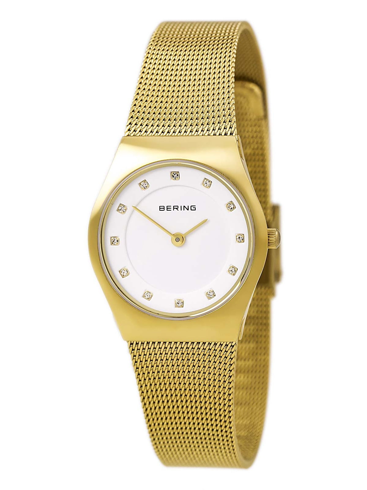 11927-334 Women's Classic White Dial Yellow Gold Steel Mesh Bracelet Swarovski Crystal Watch