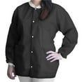 thumbnail image 1 of 1194400-CS FitMe Black Medium Hip Length Disposable Lab Jacket - 10 per Bag - 5 Bag per Case, 1 of 1