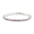 thumbnail image 1 of #11950 Single Row Stretch Rhinestone Bracelet - Rose AB Crystal Silver, 1 of 3