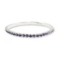 thumbnail image 1 of #11950 Single Row Stretch Rhinestone Bracelet - Tanzanite Crystal Silver, 1 of 3