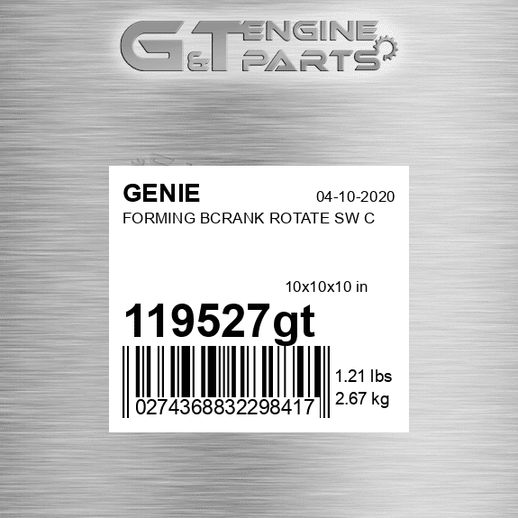 119527GT FORMING BCRANK ROTATE SW C fits Genie (New OEM)