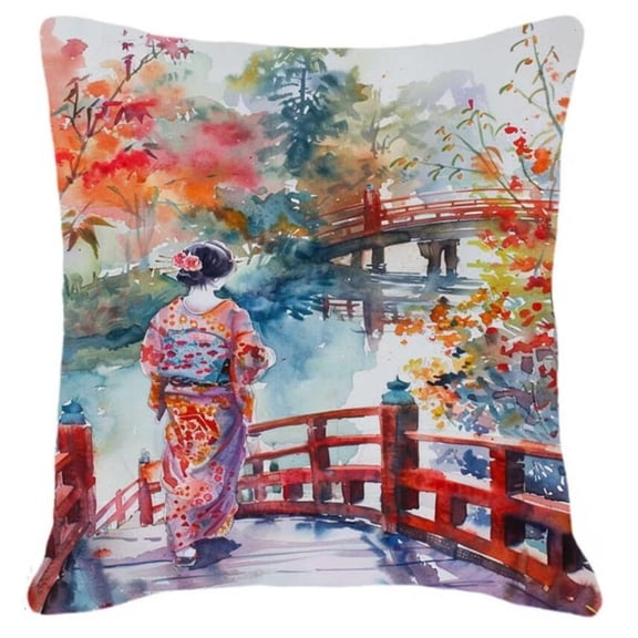 11CT Cushion Cross Stitch Kit Oiran and Flowers Cross Stitch Kits Pillow Cross Stitching Embroidery Kit Supplies, Stamped Or Counted