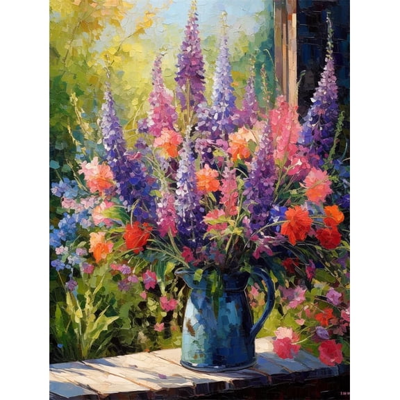 11Ct Cross Stitch, Beautiful Flowers By The Window 11 Count Counted Stamped Pre Printed Cross Stitch Embroidery Kits For Adults Beginners Starter Advanced Easy Crossstitch Patterns Set Wall