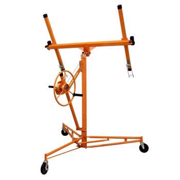 11FT Drywall Panel Lifter with Heavy Duty 150lbs Capacity, Rolling Casters and Lockable Construction Jack for Easy Handling
