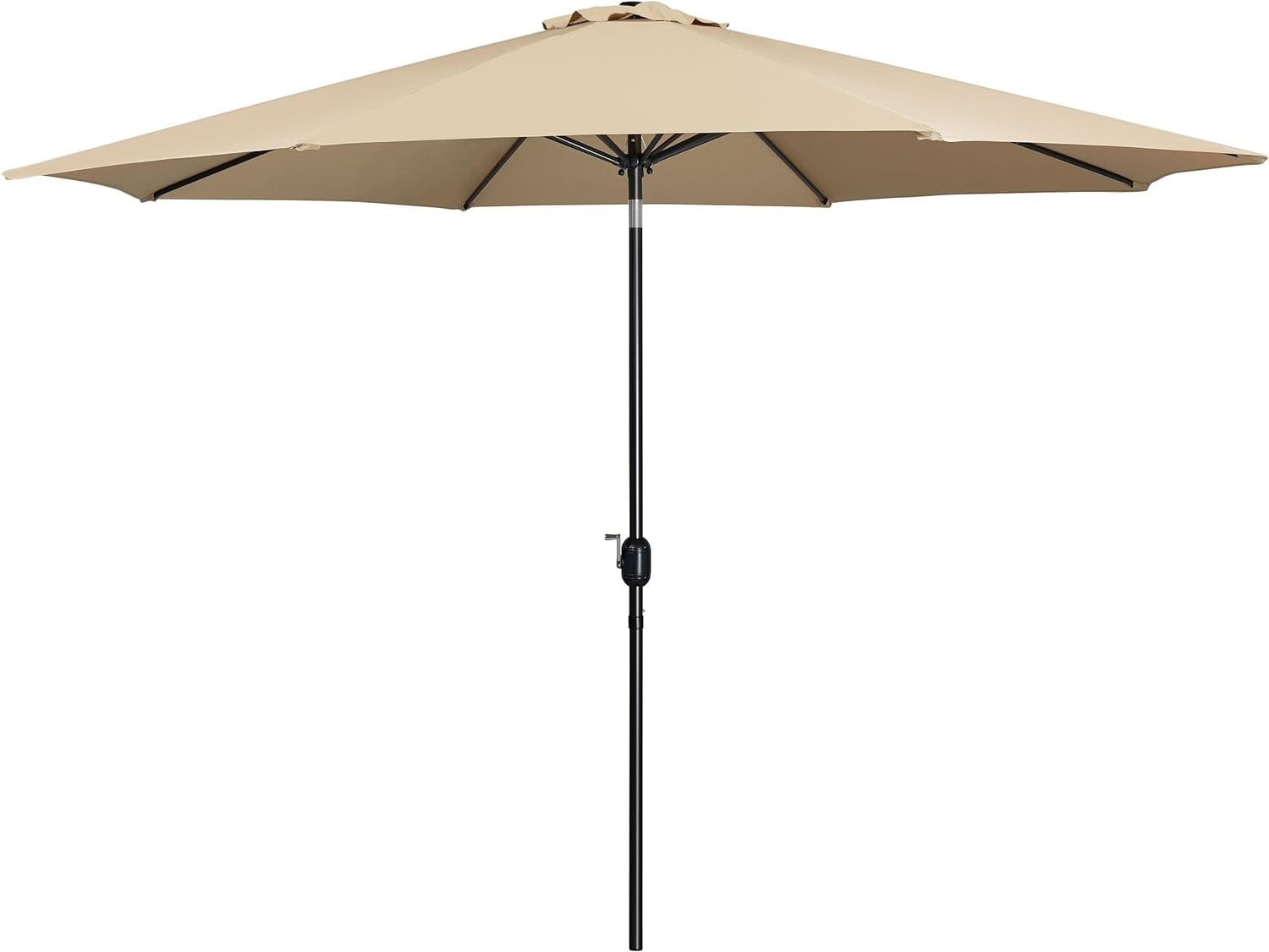 11FT Patio Umbrella Outdoor Market Table Umbrella with Push Button Tilt & Crank for Garden/Lawn/Deck/Backyard/Pool/Beach, 8 Ribs, Tan