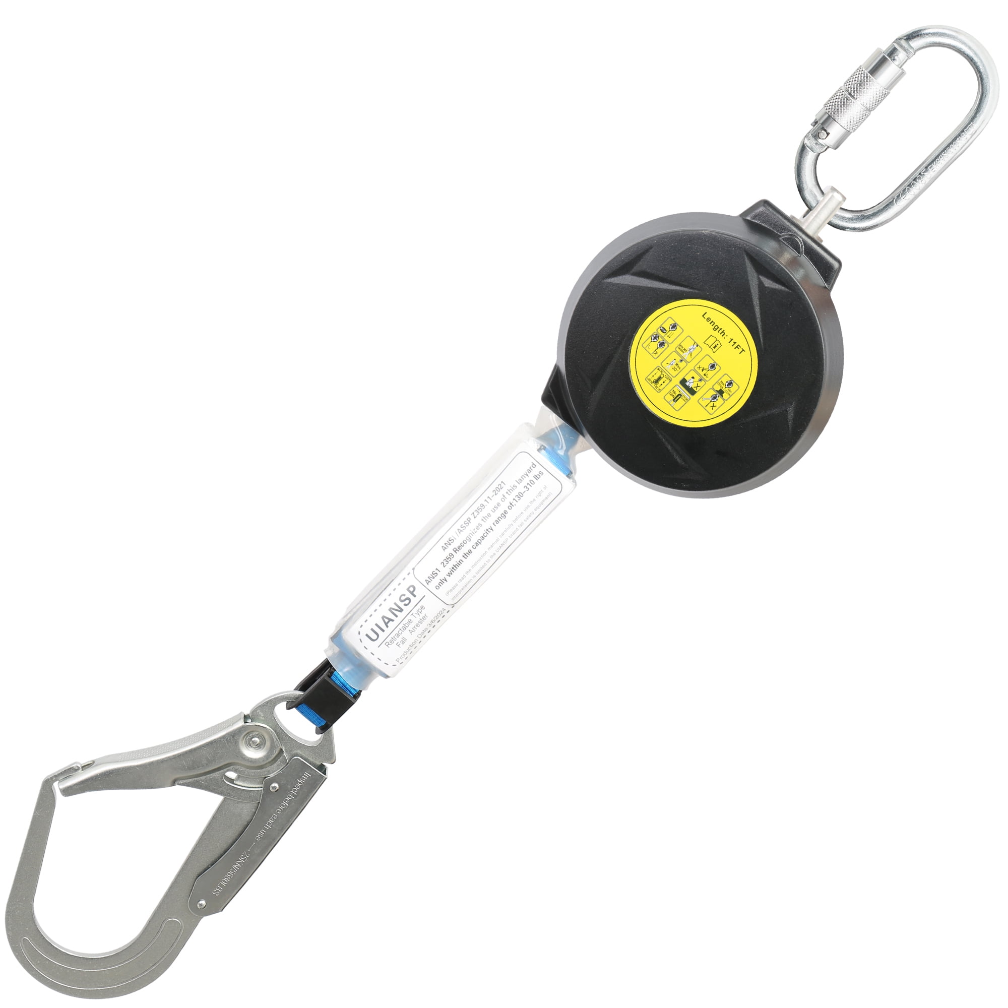 11FT Self Retracting Lifeline Fall Protection Retractable Safety ...