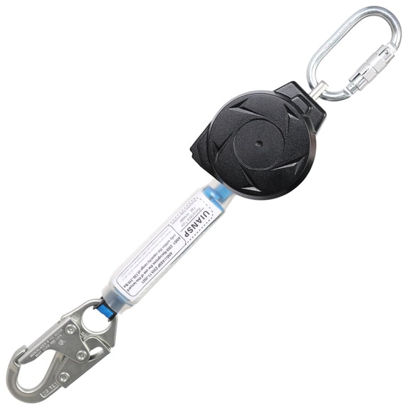 11FT Self Retracting Lifeline Fall Protection Retractable Safety Lanyard Rectracting Lifeline Personal Fall Arrest Protection ANSI Self Retractable Gear for Roofing Construction(Small Hook)