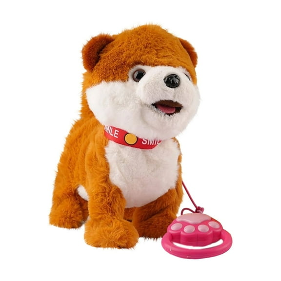 11In Animated Plush Pomeranian Dog Toy in Brown Realistic Interactive Pet Repeats What You Say and Sings Songs for Holiday Gift