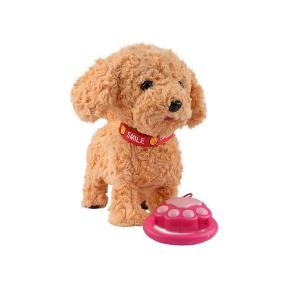 11In Realistic Animal Interactive Toy Yellow Teddy Animated Electronic Pet with Remote Control Leash and Singing Features for Birthday Gift