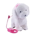 thumbnail image 1 of 11In Realistic White Teddy Dog Interactive Electronic Toy with Singing and Walking Functions and Remote Control Leash Animated Pet that Repeats what You Say, 1 of 2
