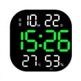 thumbnail image 1 of 11Inch Large Screen LED Digital Wall Clock Humidity Dual Alarm 10Levels Smart Brightness Remote Control Electronic Clock Decor (Black-Green,11 Inch), 1 of 6