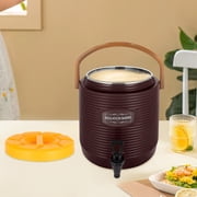 11L Insulated Beverage Dispenser, 2.9 Gal Stainless Steel Water Jug with Spigot, 24H Hot/Cold Retention, for Coffee Tea Juice, Party Camping Catering, Brown
