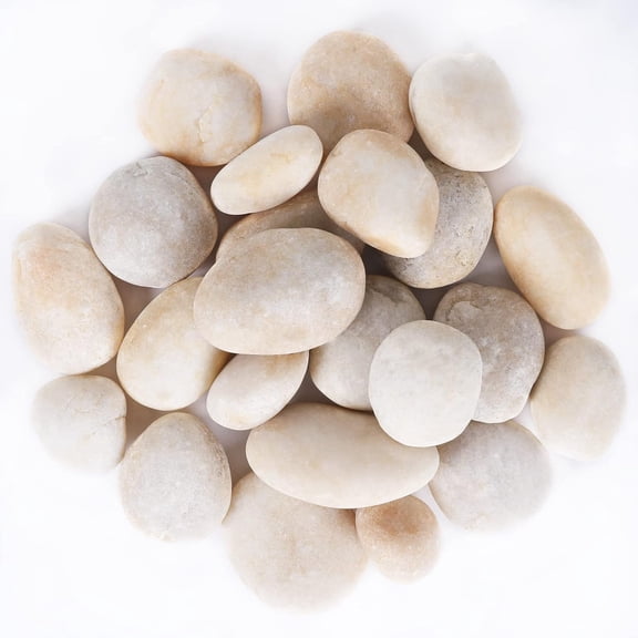 11LB Stones Pebbles River Rocks, 100% Natural Hand-Picked Premium Decorative Pebbles, Ideal for Garden Landscaping, Home Decor, Aquariums, Painting, Crafting and Gifts, Cream White