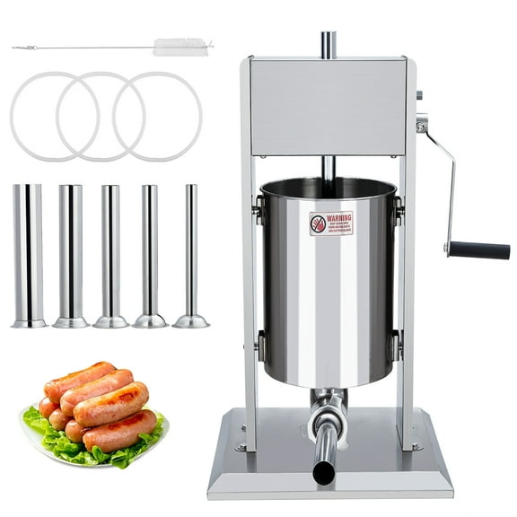 11LBS/5L Sausage Stuffer,Stainless Steel Sausage Filler with 4 Stuffing Tubes,Dual Speed Heavy Duty Sausage Maker Machine,Meat Stuffer for Commercial and Home