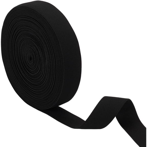 11M Polyester Flat Elastic Band Garment Sewing Accessories Black 25mm 12.03 Yards(11m)/Set DIY
