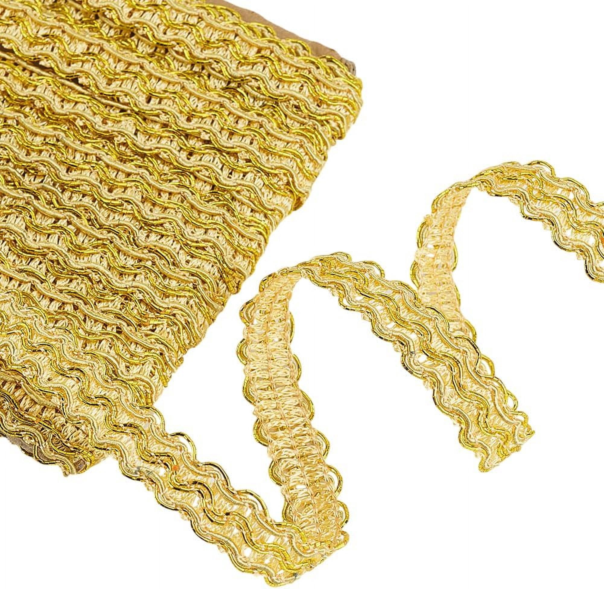 Garment Ribbon 11M Polyester Wavy Lace Ribbon for Garment Accessories golden 1/2 inch ...