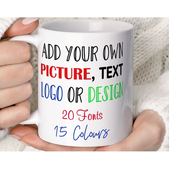 11Oz Custom Text Mug Personalised Mug With Your Own Message Custom Mug Gift For Him Text P