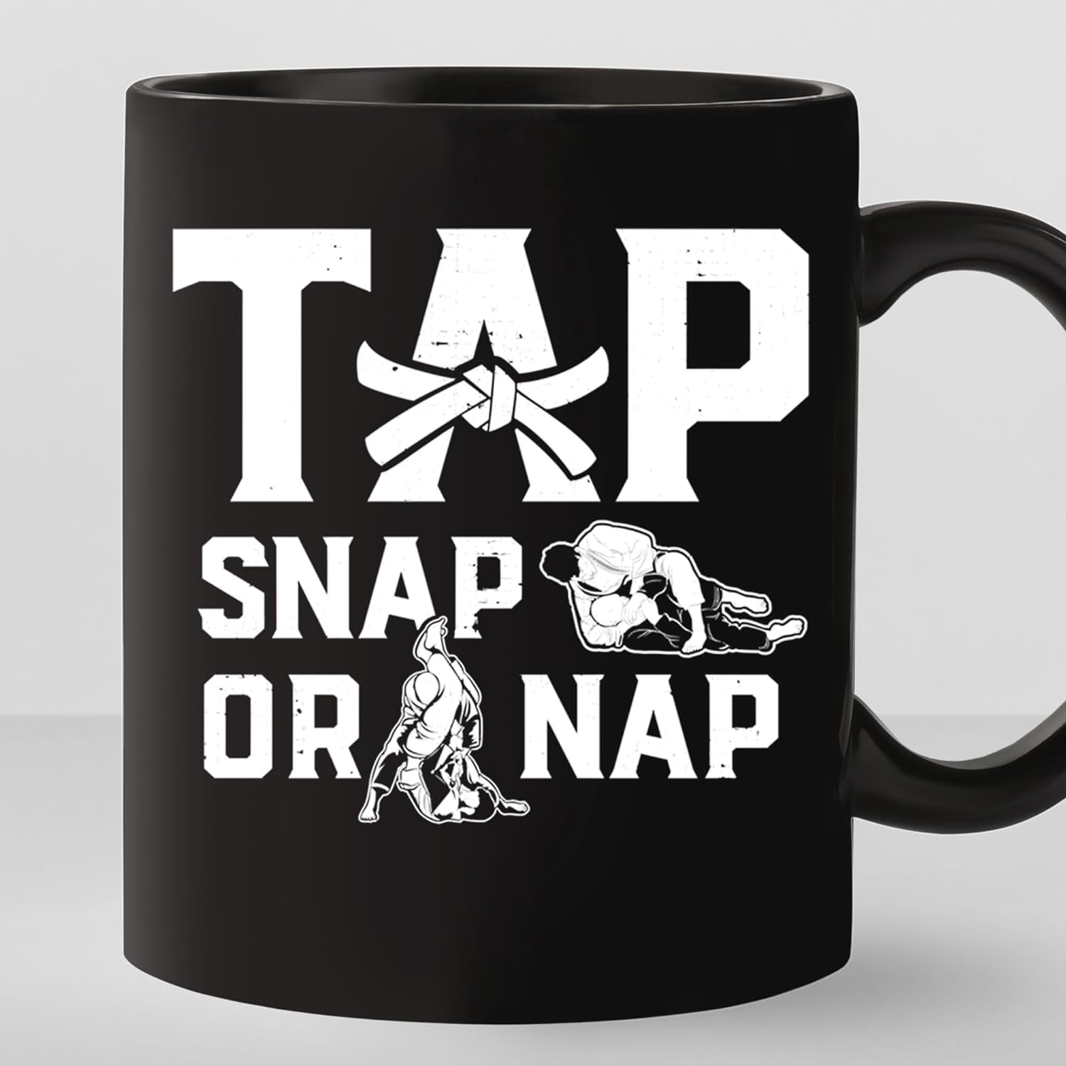 11Oz Tap Snap Or Nap Jiu Jitsu Coffee Mug, Brazilian Jiu Jitsu Gift, Martial Arts BJJ Coffee Cup