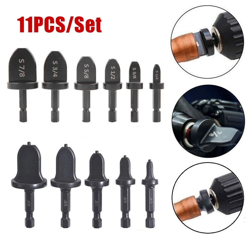 11PCS Air Conditioner Copper Tube Expander Swaging Tool Drill Bit