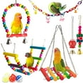 thumbnail image 1 of 11PCS Bird Toys Parakeet Toys,Dinosam Colorful Parrot Toy for Small Parakeets Cockatiels Conures Finches Swing Chewing Hanging Bell Cage Hammock Toy, 1 of 11