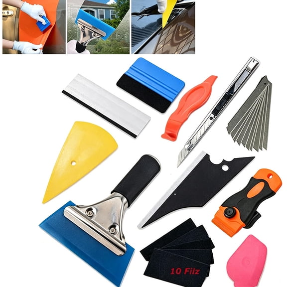 11PCS Car Window Tint Tools Kit, Car Film Installation Set with Scraper Squeegee and Vinyl Wrap Tools