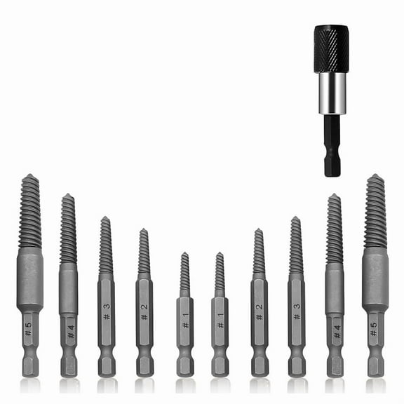 11PCS Damaged Screw Extractor Set,Screw Remover & Extractor Bit Set