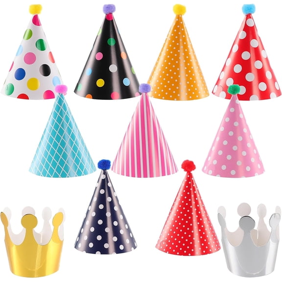 11PCS Mini Party Cone Hats for Stuffed Animals - Dog Birthday Hat, Mini Party Hats, Cat Birthday Hat, Assorted Birthday Hats for Dolls Dogs Cats Rabbits Puppies Pet Toys
