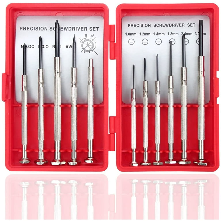 11PCS Mini Precision Screwdriver Set Small Screwdriver Set for Electronics Toys Computer Watch Repair Upgrade Red Box Tougher