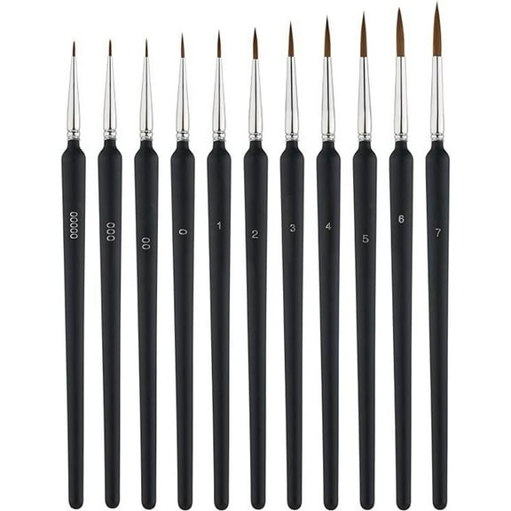 11PCS Miniature Paint Brushes Kit, Fine Detail Painting Brush Micro Paints Brush Set for Watercolor, Oil, Face, Acrylic, Line Drawing, Scale Model Painting.