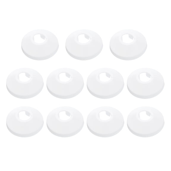 11PCS Pipe Cover Decor 0.5in /12mm,Flange Pipe Cover Decor PP Plastic, White