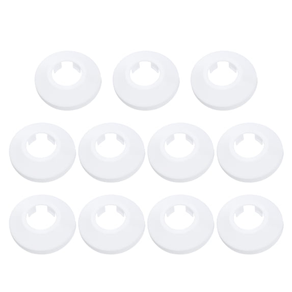 11PCS Pipe Cover Decor 0.8in/20mm Flange Pipe Cover Decor PP Plastic, White