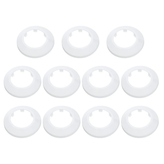 11PCS Pipe Cover Decor 1.6in/40mm Flange Pipe Cover Decor PP Plastic, White