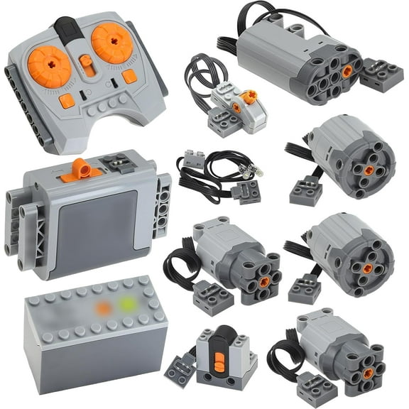 11PCS Power-Functions kit Technic-Motors Battery-Box Switch IR Receiver Speed Remote Control Technic-Parts