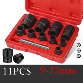 11PCS Socket Lug Nut Remover Extractor Stud Bolt Locking Wheel for impact driver