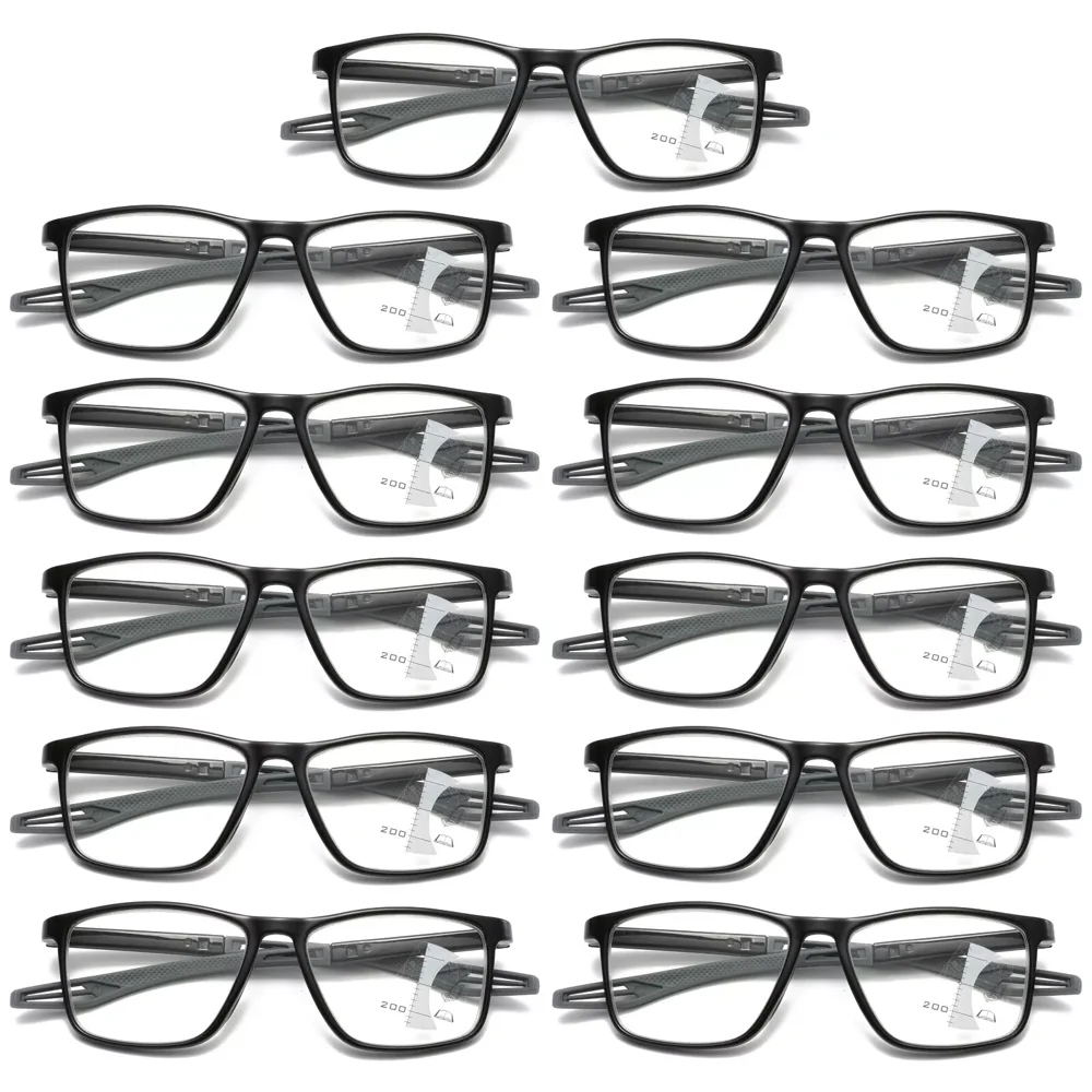 11PK Men Women Multifocus No Line Progressive Reading Glasses Multifocal Readers