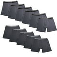 thumbnail image 1 of 11PK Mens Boxer Briefs Black Cotton Breathable Underwear Soft Comfort Flex Fit, 1 of 4