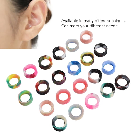 11Pairs Ultra Thin Silicone Ear Gauges, Skin Flexible Flesh Earrings ,Tunnel Expander Stretching Gauge Earlets Plug