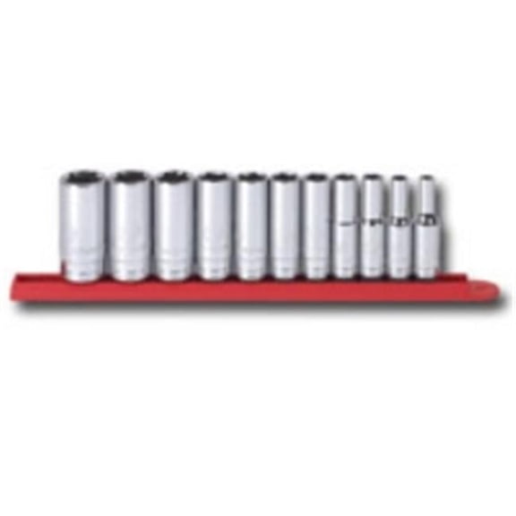 11Pc 3-8 Inch Drive 6Pt Deep Sae Socket Set