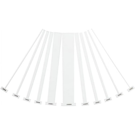 11Pcs 11 Style Acrylic Bookbinding Rulers Clear 200x20x2.5mm Pin: 2~30mm 1pc/style