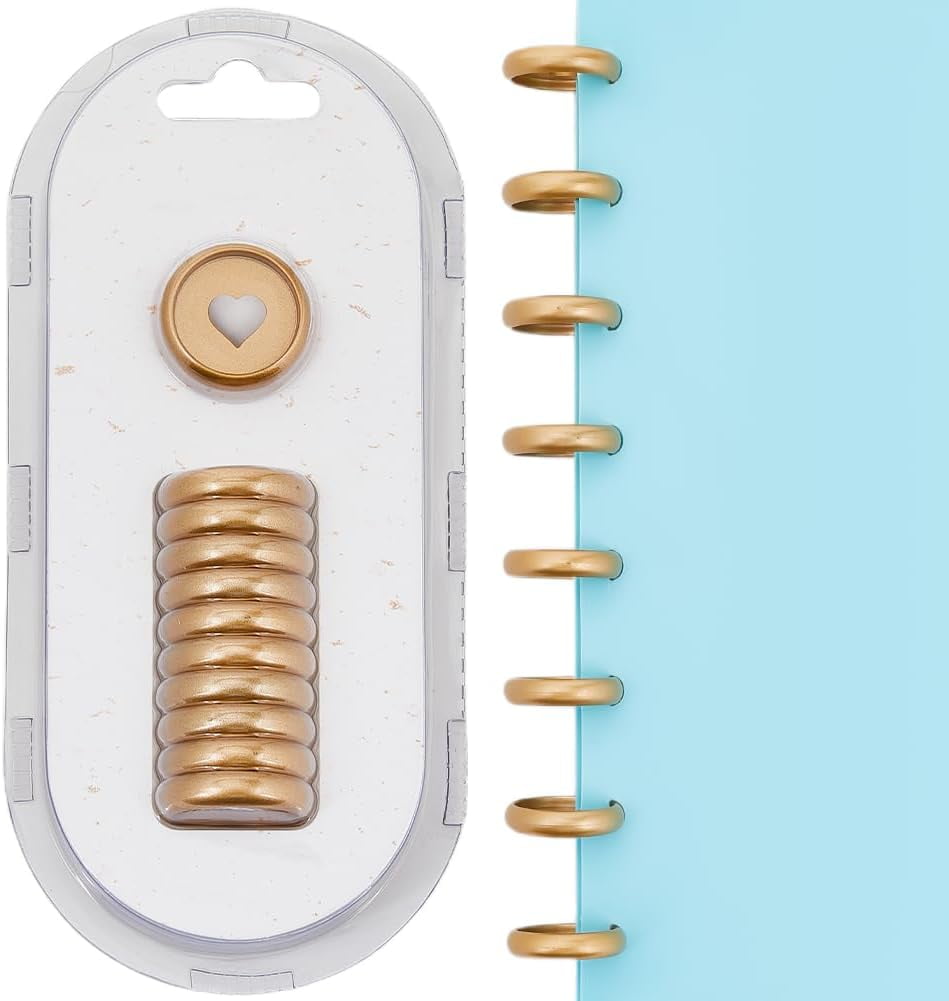 11Pcs 24mm Plastic Loose Leaf Binder Discs Planner Discs Bulk Gold ...