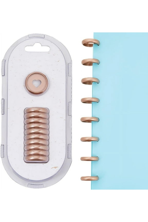 11Pcs 24mm Small Binder Discs Plastic Disc Notebook Round Hollow Burlywood Heart Mushroom Hole Discbound Loose Leaf Binding Expander Ring for DIY Notebook Planner Scrapbooking Pages Artwork