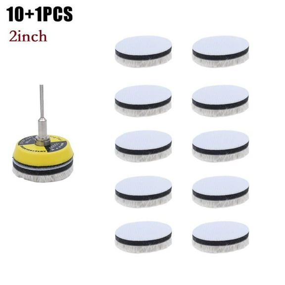11Pcs 2Inch Wool Waxing Buffing Polishing Pad Bonnets Sanding Car Buffer Plate