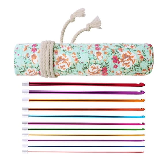 11Pcs 2mm-8mm Aluminum Tunisian Crochet Hook For Blanket Yarn Craft Project 27cm Long Ergonomic Afghan Knitting Needle