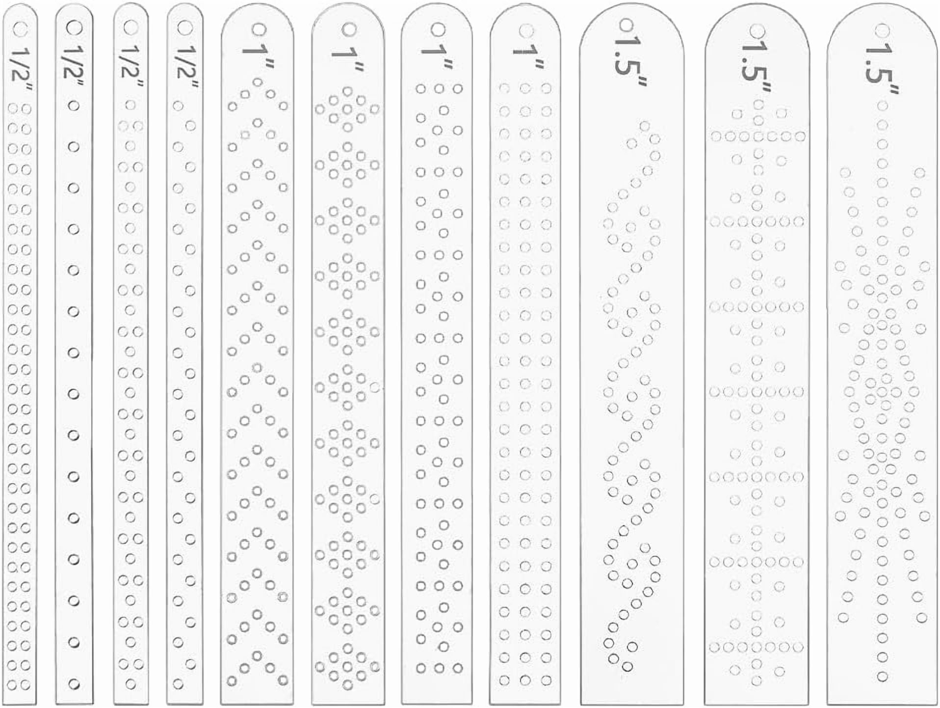 11Pcs Acrylic Rivet Template Rectangle Leather Punch Tool Spacing ...